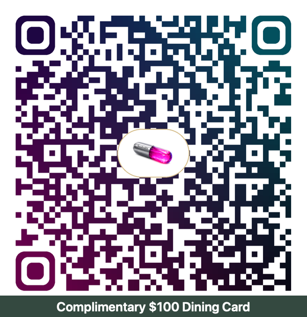 Complimentary $100 Dining Card — scan or tap to claim